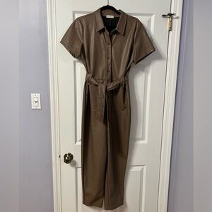 Faux Leather Jumpsuit